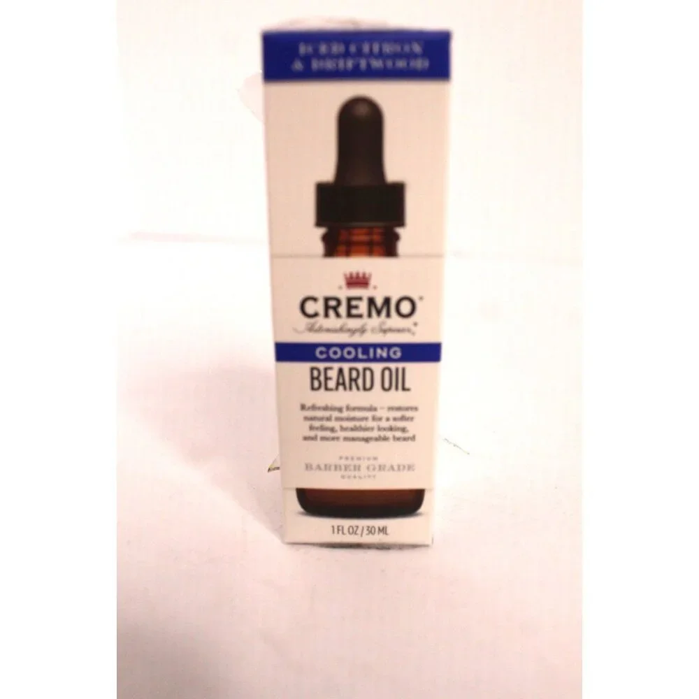 Cremo Cooling Beard‎ Oil 1 fl oz Iced Citron & Driftwood Barber Grade NWB